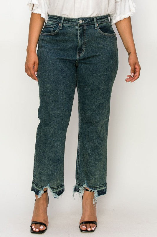 High Rise Stretch Straight Leg Jeans