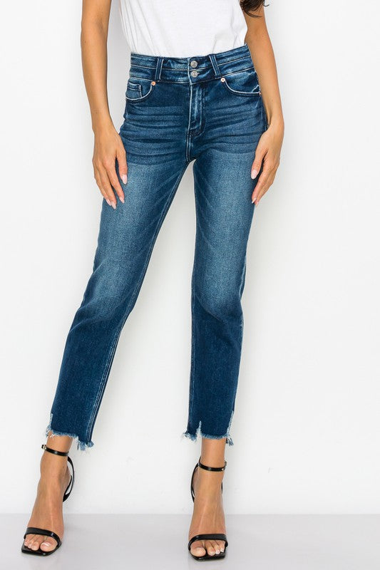 High Rise Double Waist Band Jeans