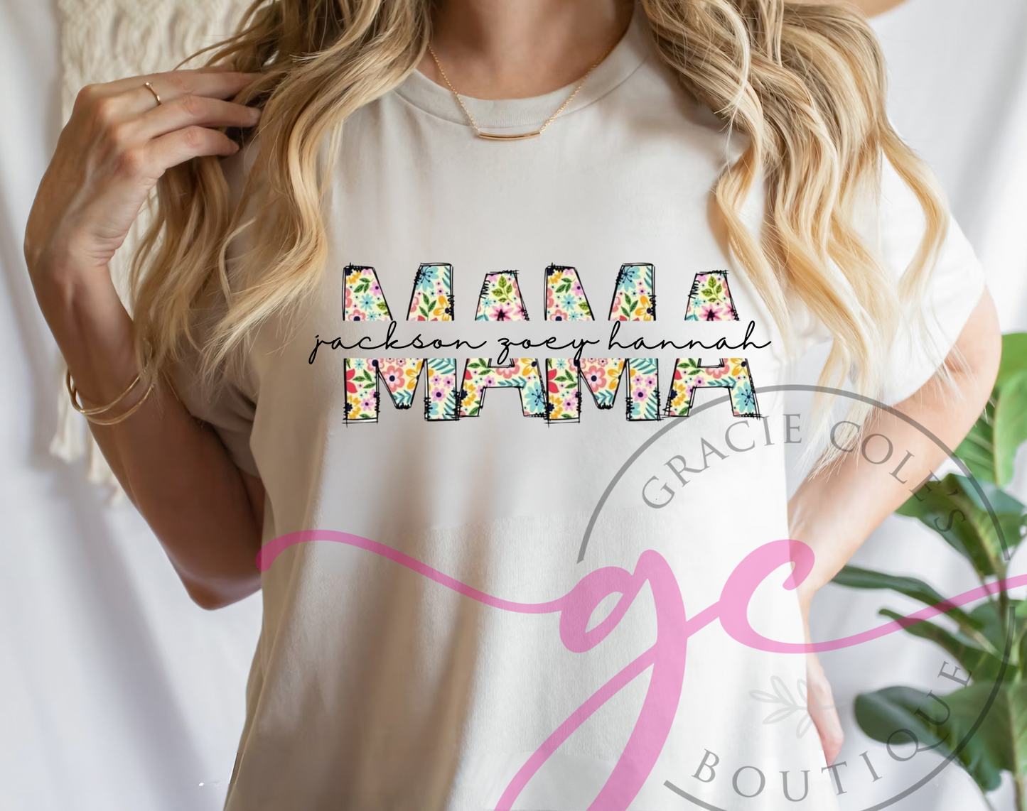 Personalized Floral Mama Shirt