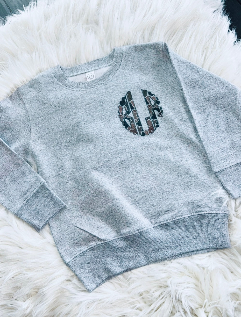 Camo Monogram Sweatshirt - Toddler