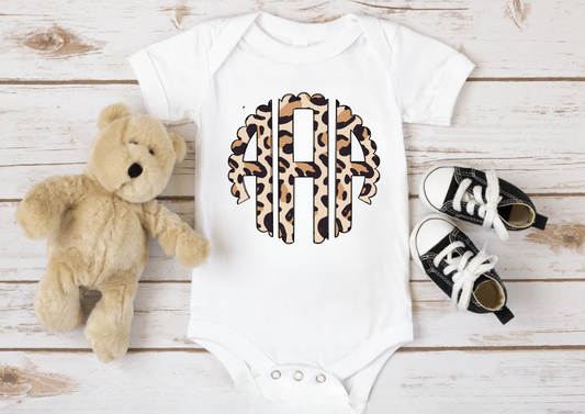 Cheetah Monogram Onesie