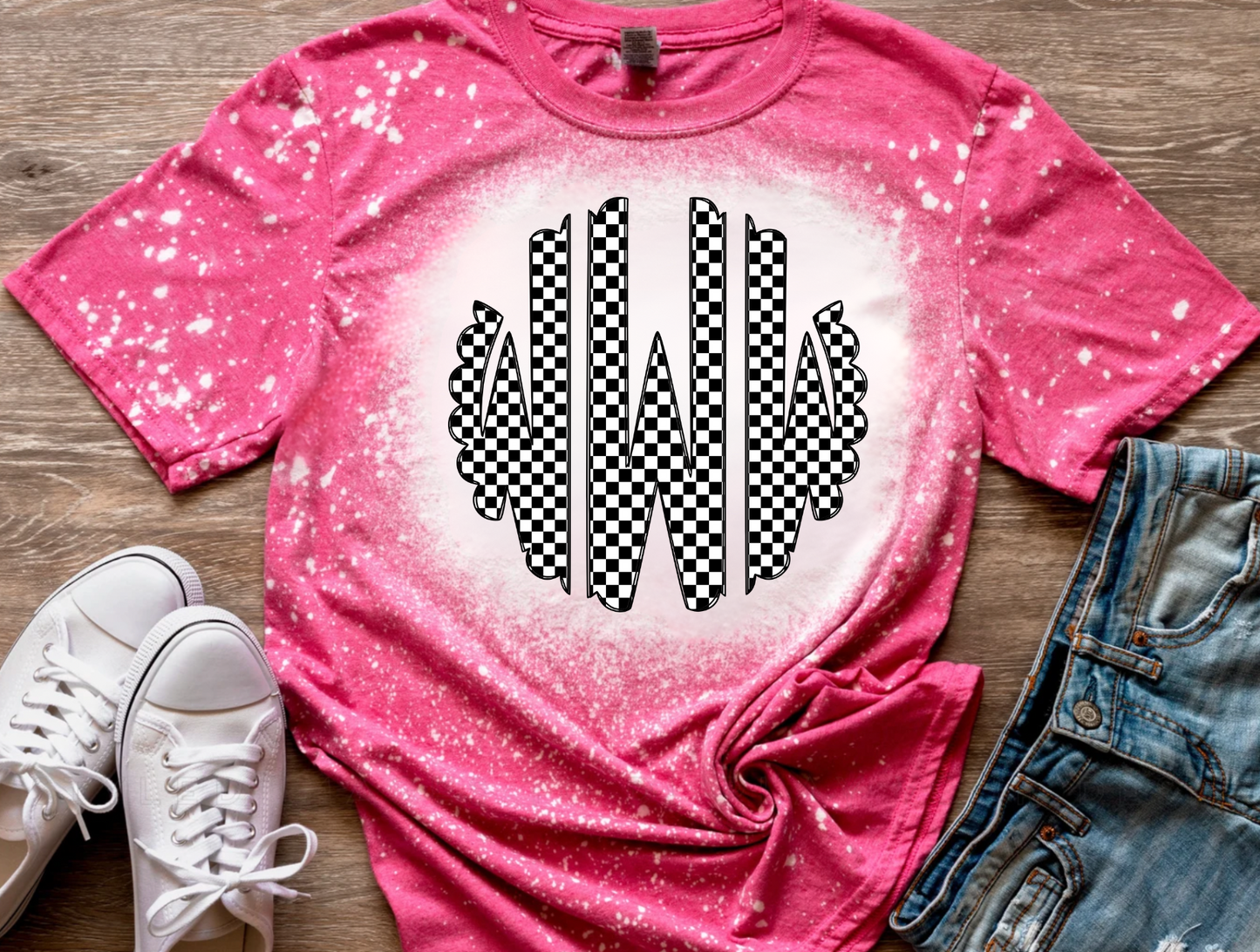 Checkered Monogram Bleached Tee