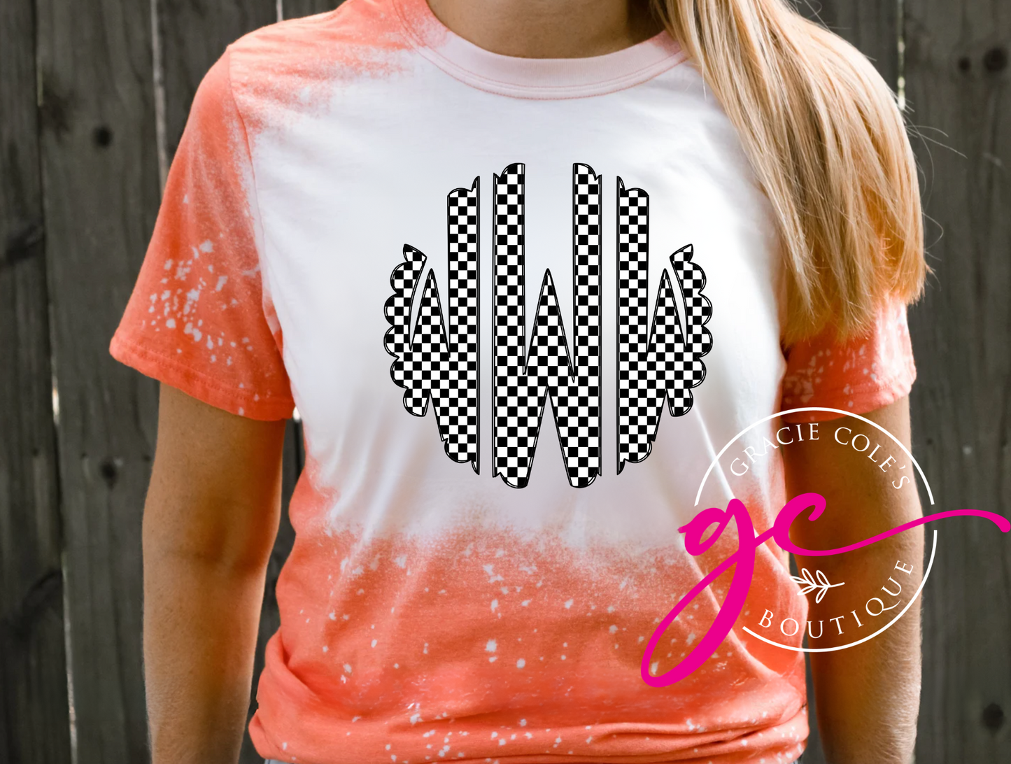 Checkered Monogram Bleached Tee