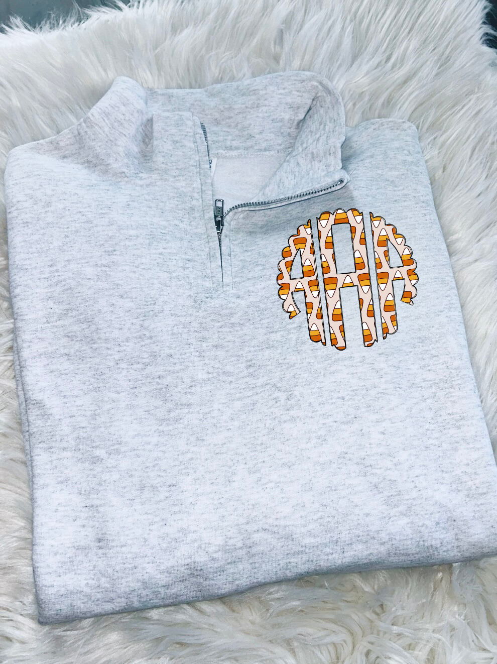 Halloween Monogram Quarter Zip Sweatshirt