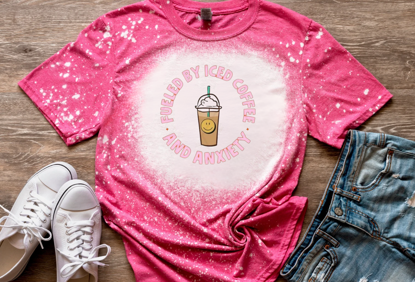 Iced Coffee & Anxiety Bleached Tee