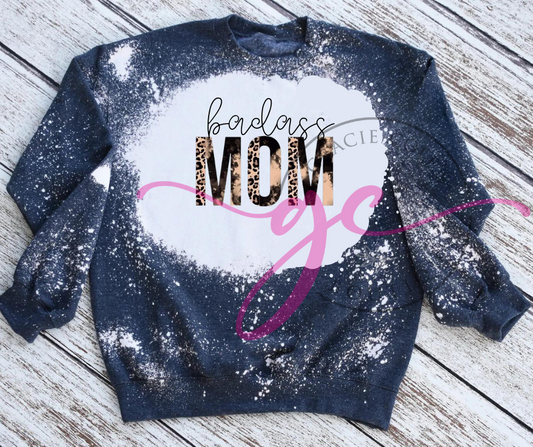 Badass Mom Bleached Sweatshirt