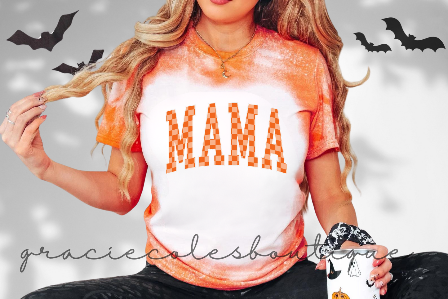 Checkered Mama Bleached Shirt