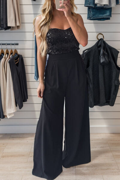 Sequin Strapless Jumpsuit