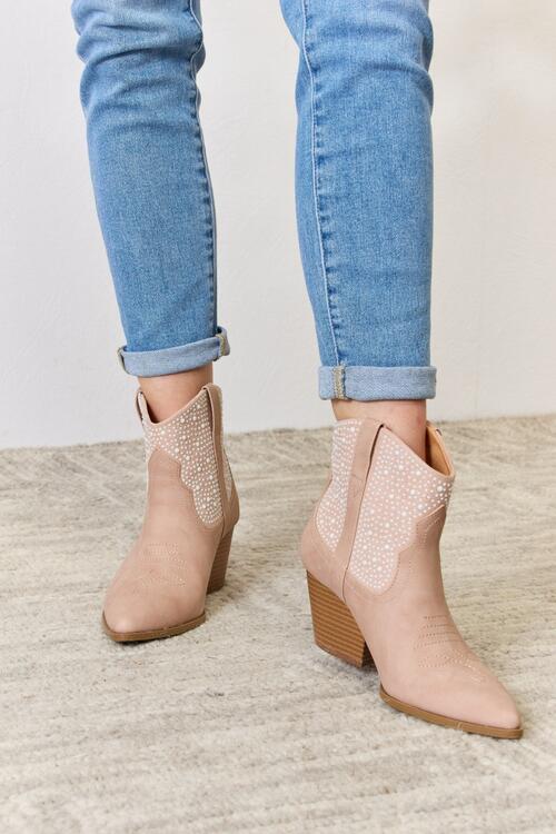 Neutral Bling Cowgirl Booties