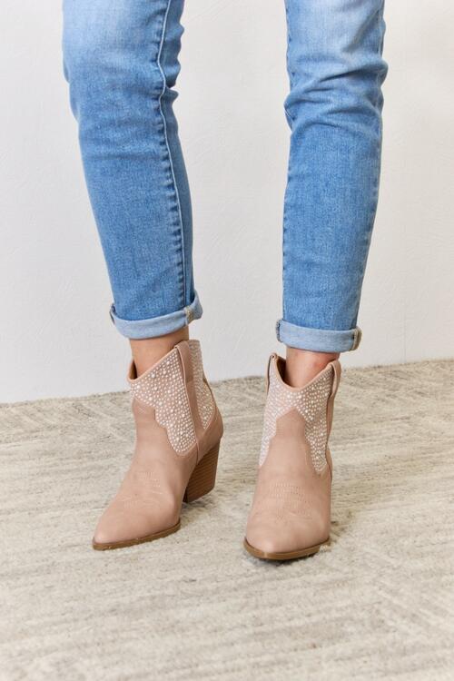 Neutral Bling Cowgirl Booties